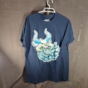 Fortnite Ragnarok Navy Blue Gamer Graphic Tee VG+ L